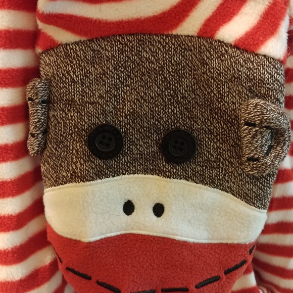 Sock Monkey Footed PJ's - Picture 3 of 3